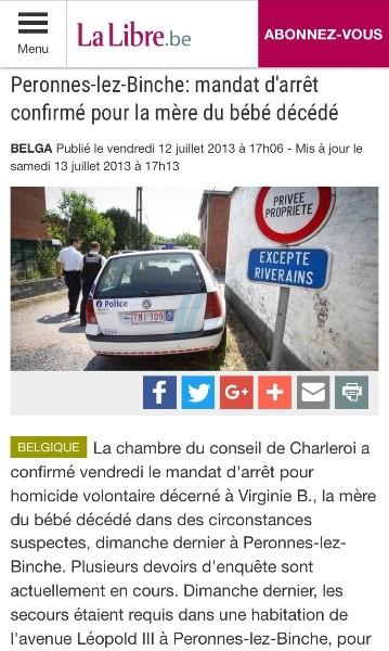 Décès d'un bébé dans des circonstances étranges dans le Hainaut