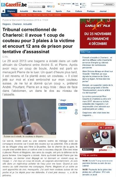Tribunal correctionnel de Charleroi: un homme risque 12 ans de prison