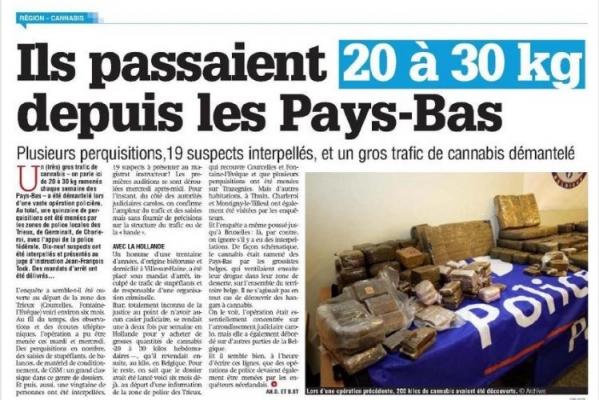 Un gros trafic de cannabis a été démantelé à Charleroi